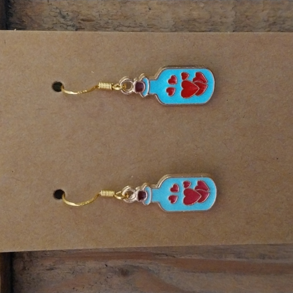 Valentine's Day Jar of Hearts Earrings